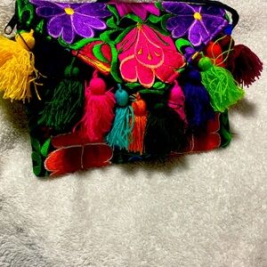 Artisanal embroidered crossbody bag